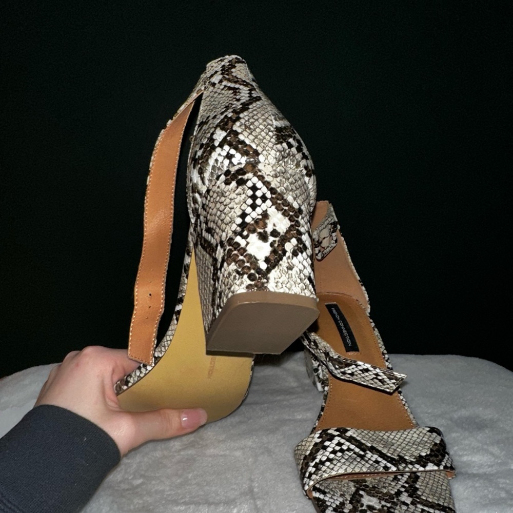 Snakeskin strappy heels!